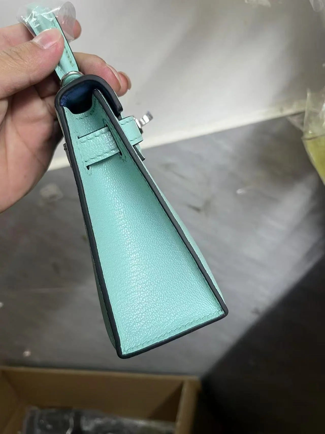 HM 2026 Mini Kelly Bag 20cm Light Turquoise Epsom Leather