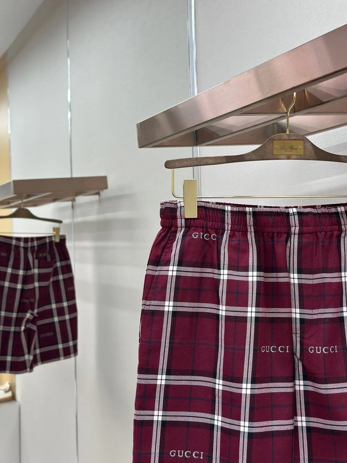 GC 2026 Men's Striped Shorts Burgundy Cotton 699257