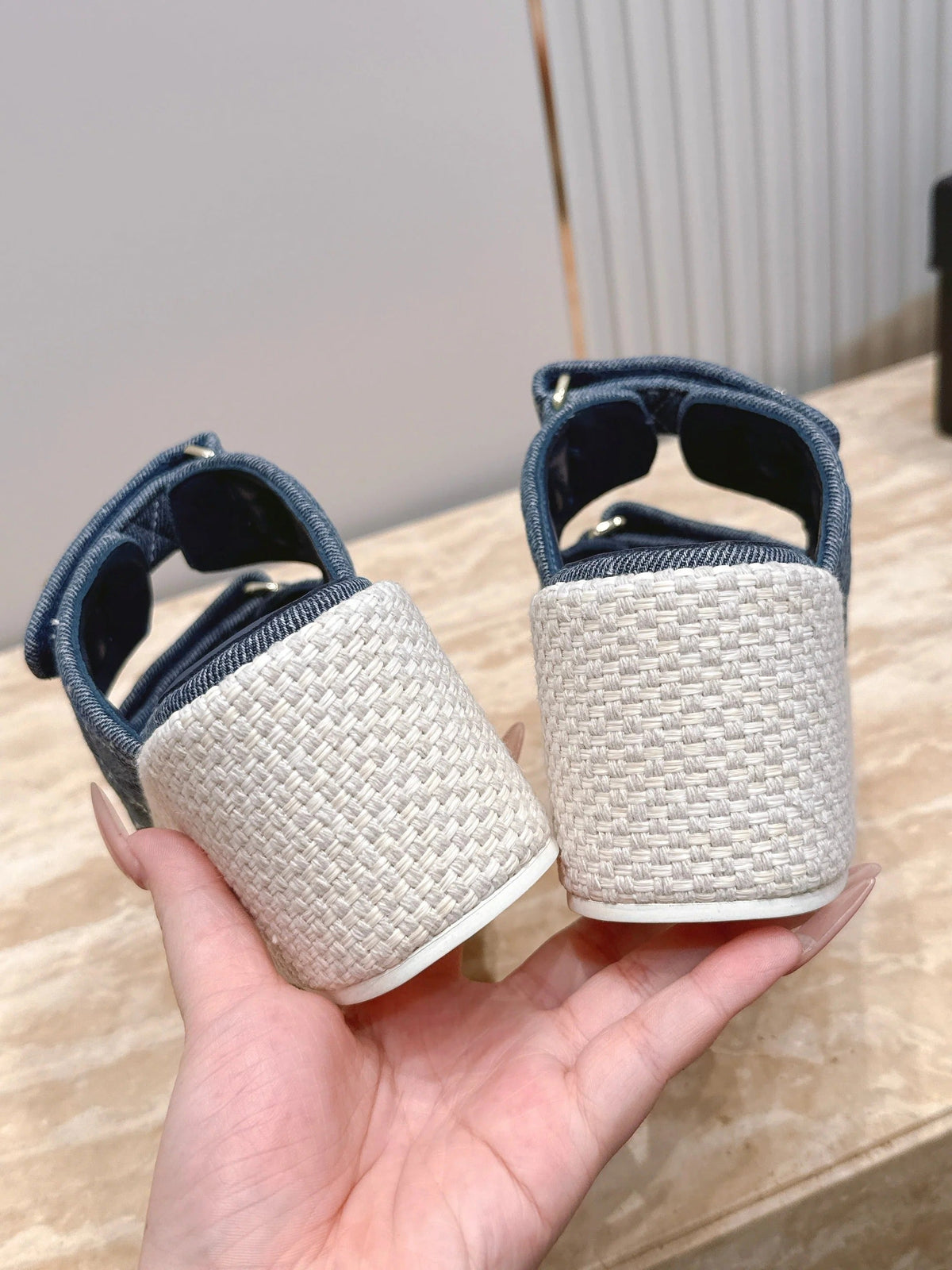 Channel 2026 Denim Platform Sandal 60mm Leather 899048