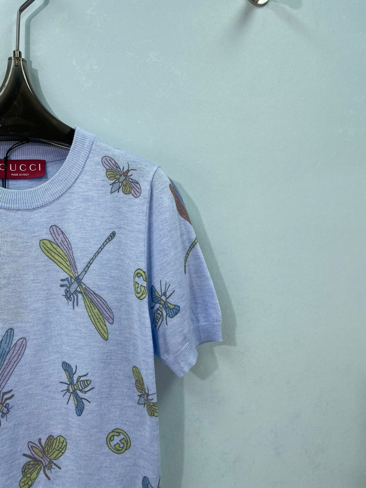 Gucci Short-sleeve Top Blue in Wool 324536