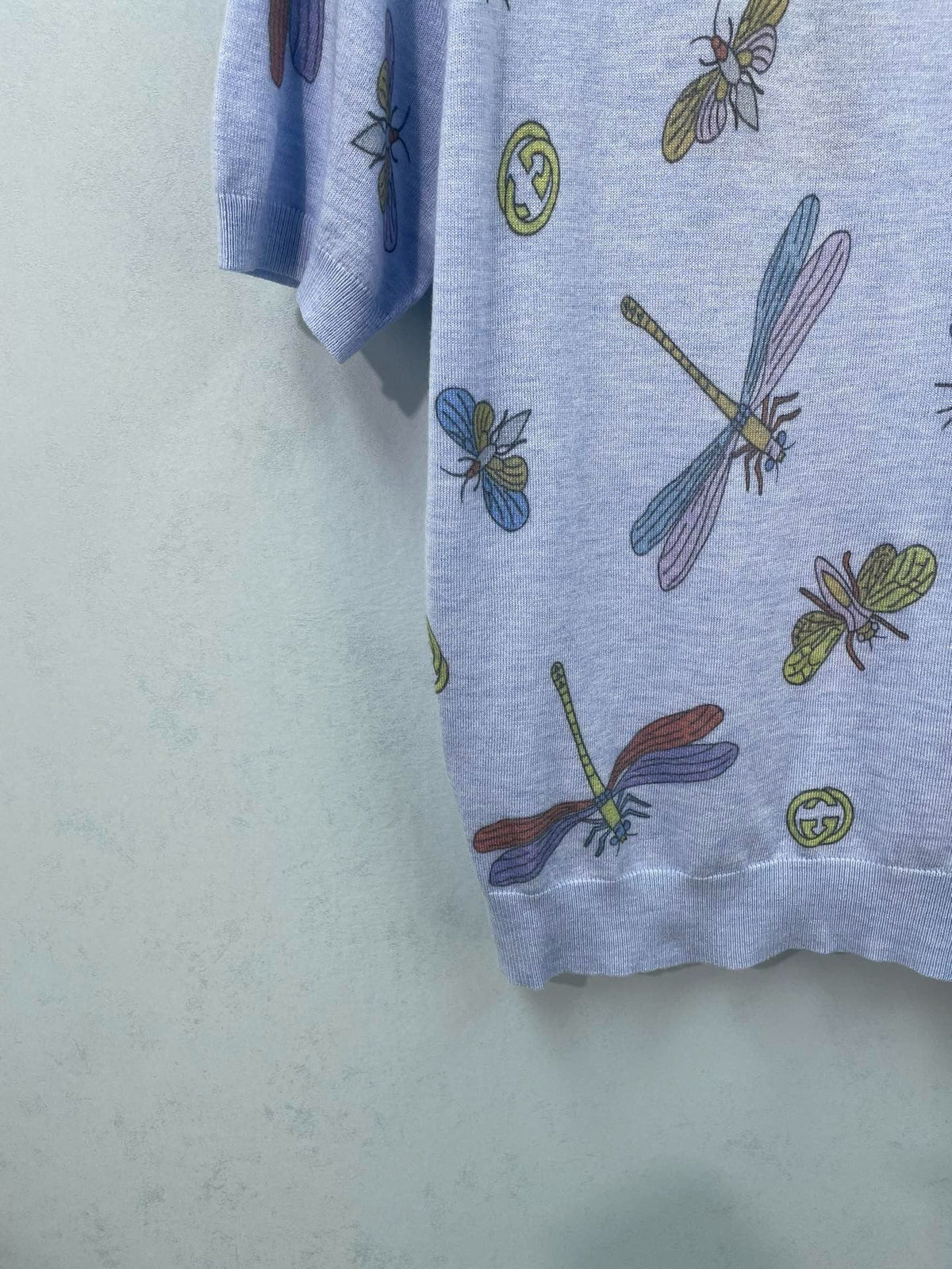 Gucci Short-sleeve Top Blue in Wool 324536
