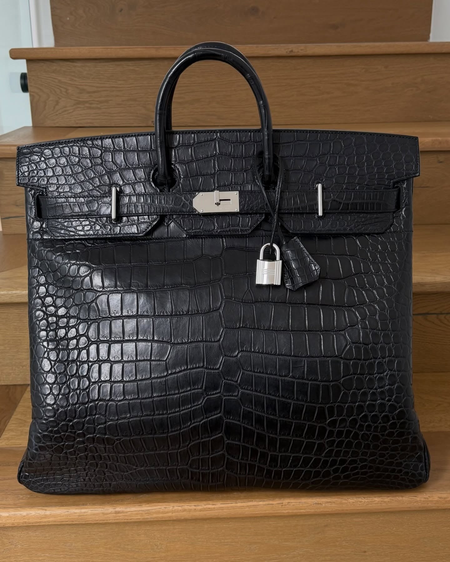 HM Haut à Courroies Bag Black Crocodile