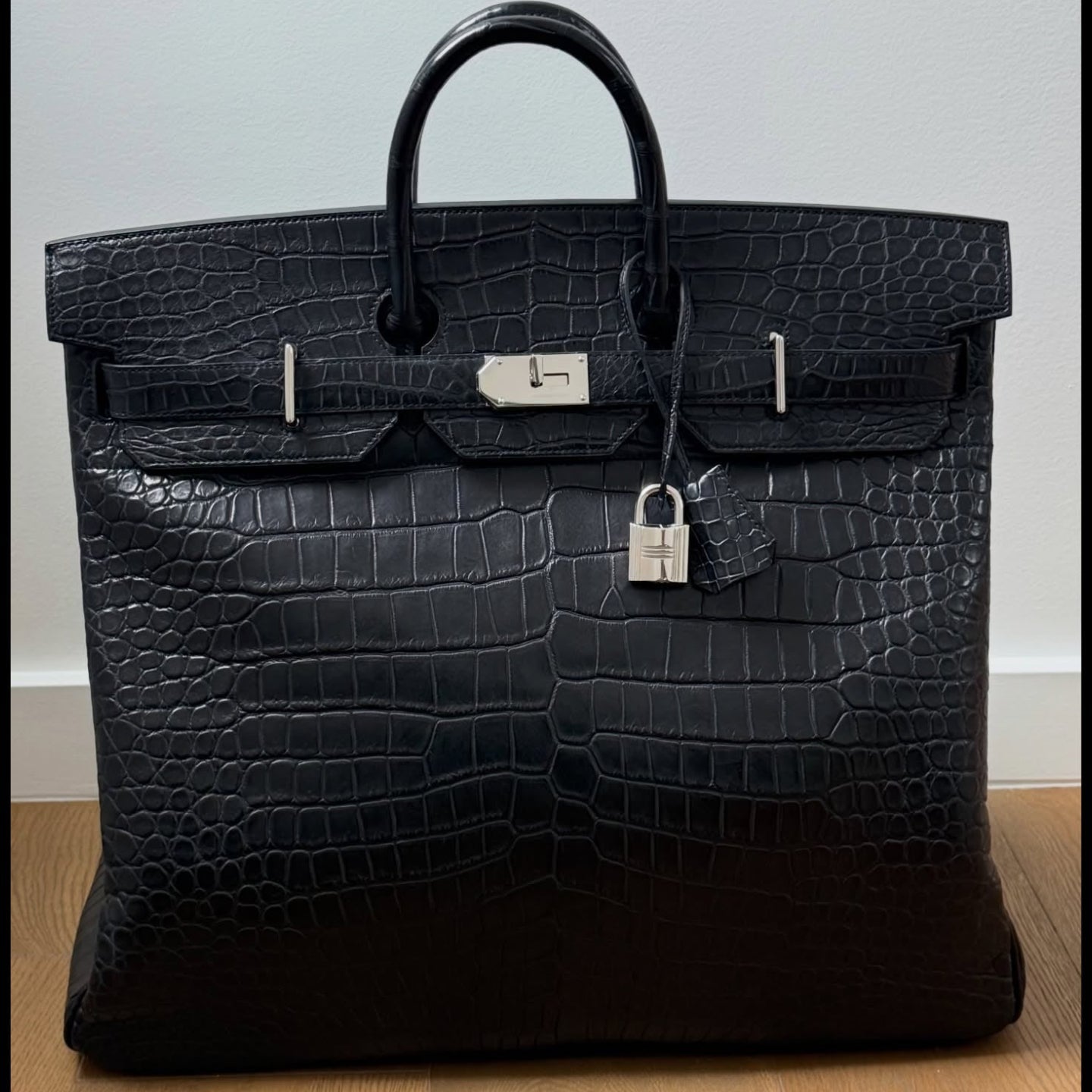 HM Haut à Courroies Bag Black Crocodile