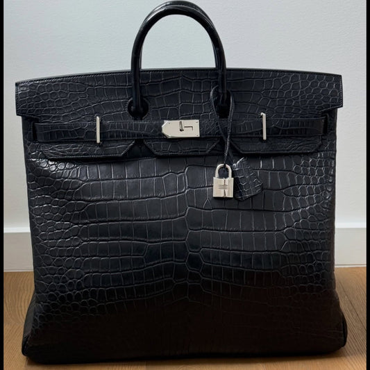 HM Haut à Courroies Bag Black Crocodile