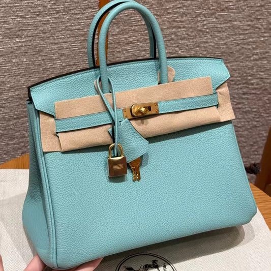 Hermes 2025 Birkin Bag Blue Atoll Epsom Leather