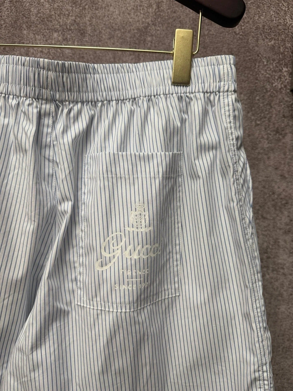 GC 2026 Men's Striped Shorts White Blue Cotton 643455