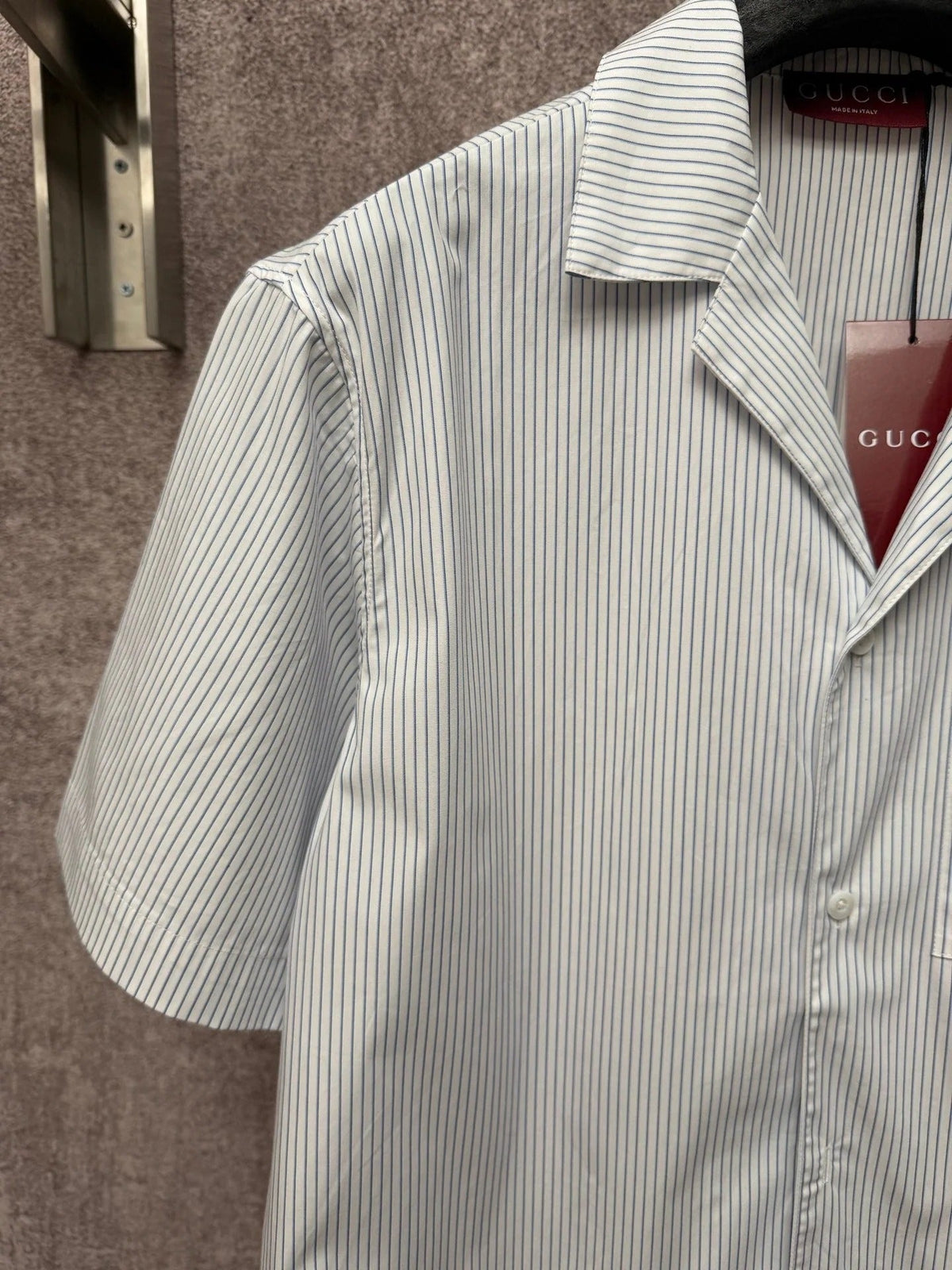 GC 2026 Men's Short-Sleeve Shirt White Blue Cotton 643456