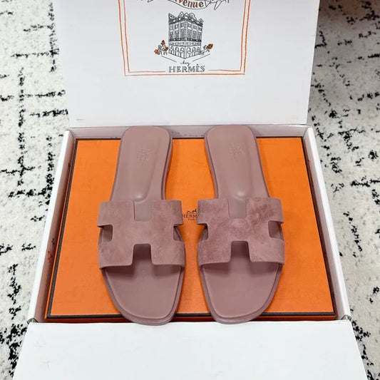 HM 26ss Oran Sandals Dusty Rose Suede 617186