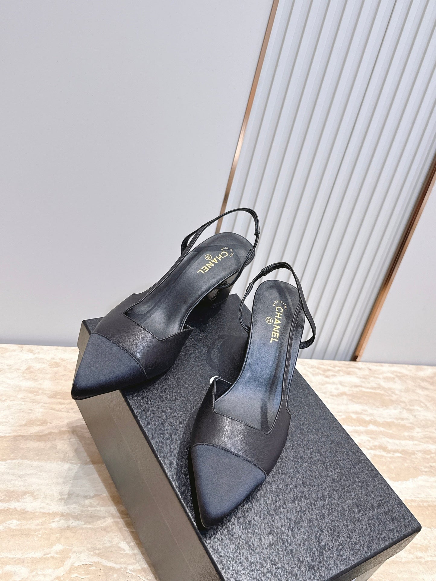 Chanel 2026 Slingback 65mm Fabric Calfskin 898961