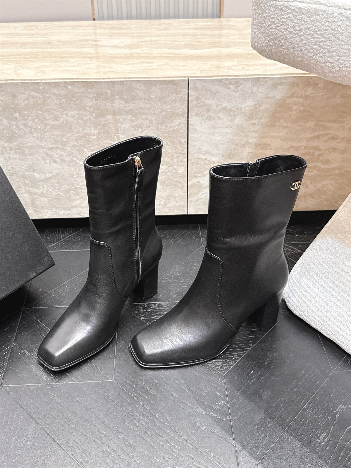 CC Autumn/Winter 2026 Ankle Boots 7cm Black Calfskin 954126