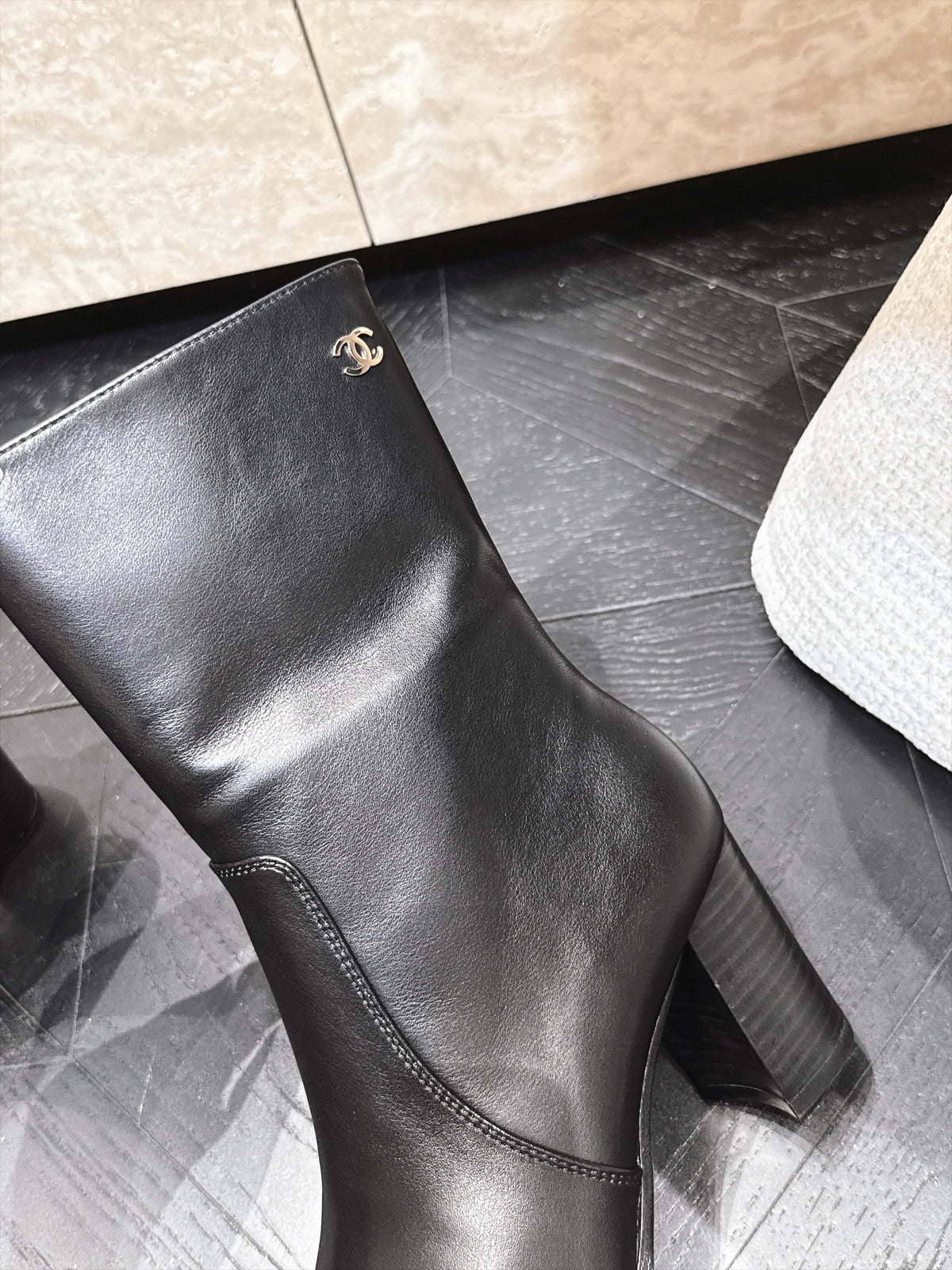 CC Autumn/Winter 2026 Ankle Boots 7cm Black Calfskin 954126