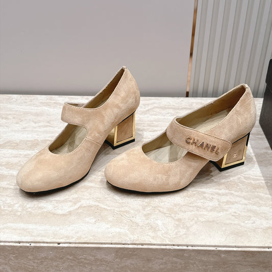 CC 26s Mary Jane Pumps 6cm Beige Suede 121621