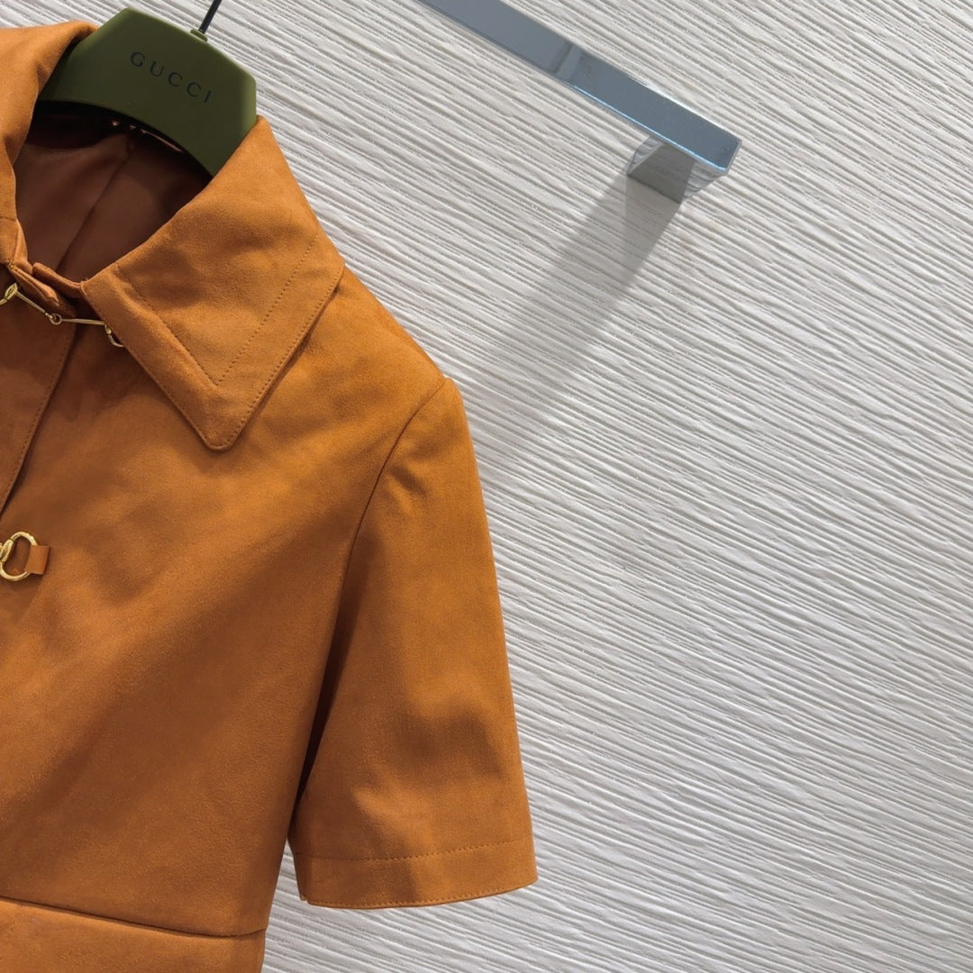 Gucci 2025 Short-sleeved Jacket Brown Polyester Fiber