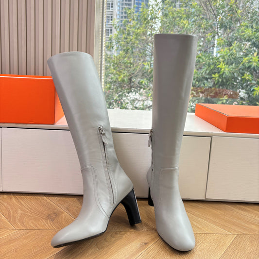 HM Lisa Long Boot 55mm Grey Cowhide 548772