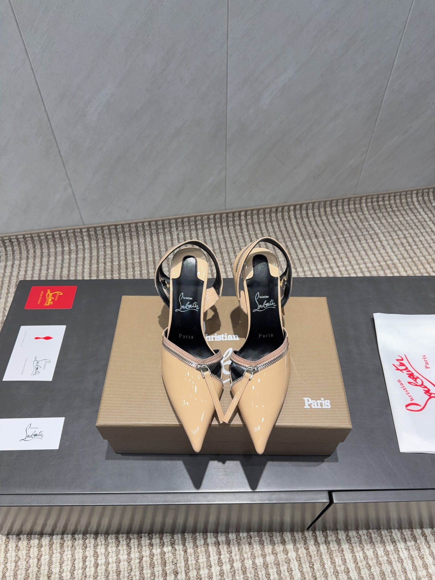 CL 26SS Slingback 100 Beige Patent Leather 613790