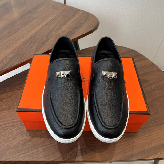 HM Jour Loafers Black Calfskin 579007