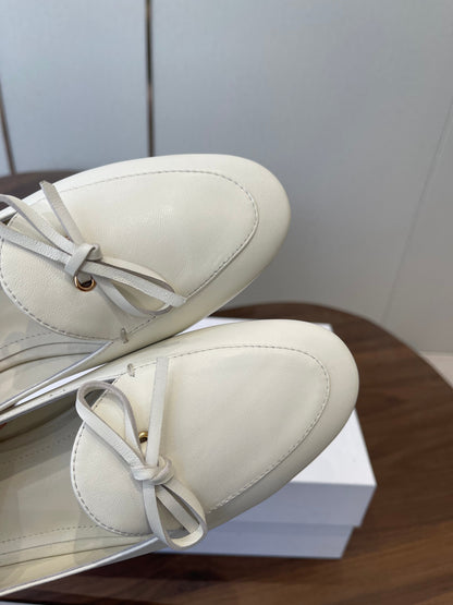 Celine 26 Loafers White Sheepskin 624696