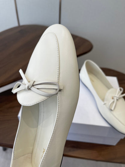 Celine 26 Loafers White Sheepskin 624696