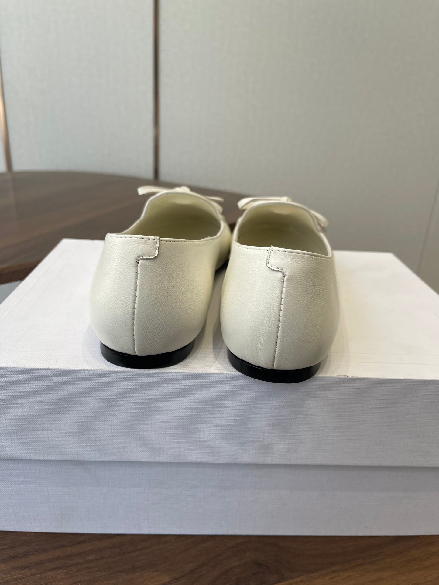 Celine 26 Loafers White Sheepskin 624696