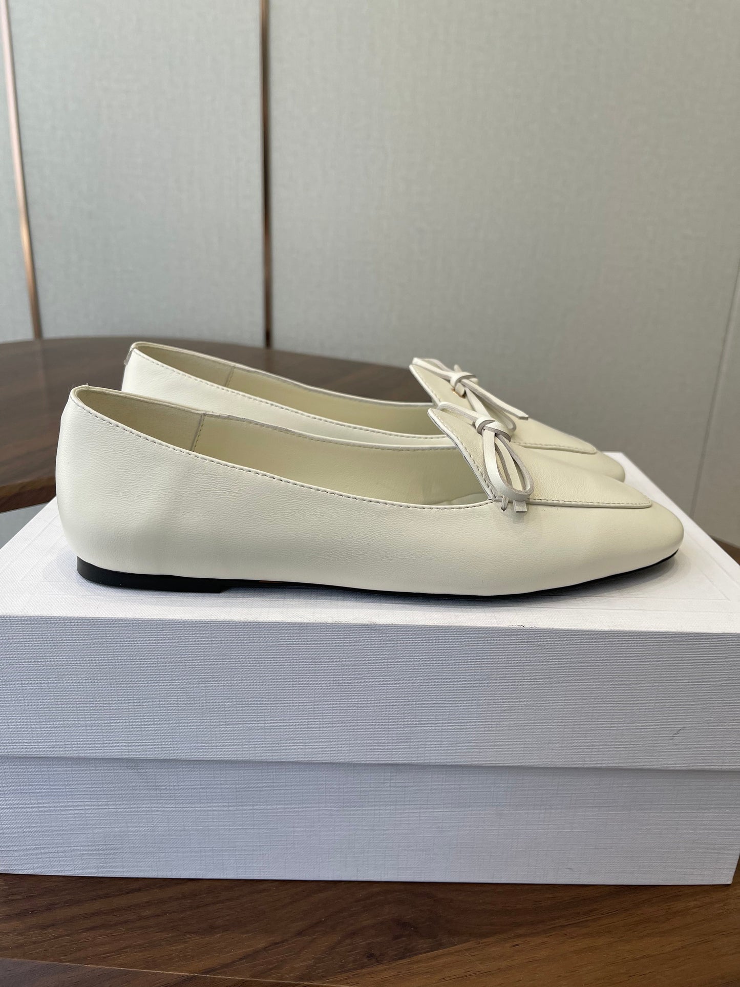 Celine 26 Loafers White Sheepskin 624696