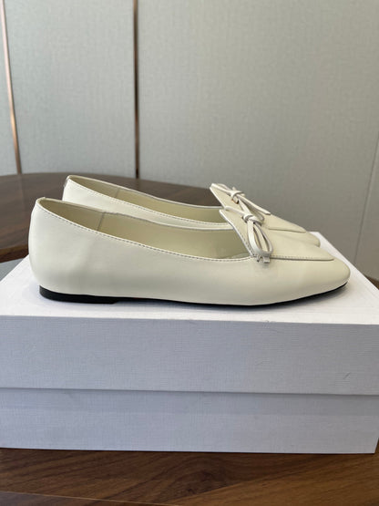 Celine 26 Loafers White Sheepskin 624696