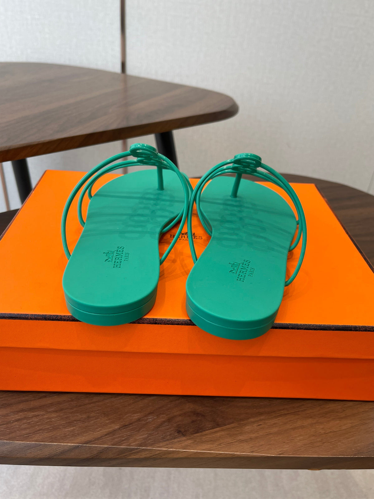 HM 26ss Pig Nose Sandals Green Rubber 624768