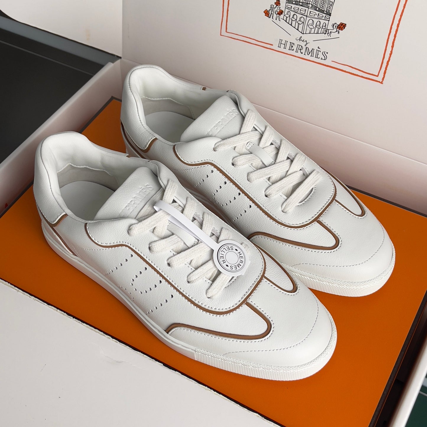HM Match Sneaker White mix Brown Sheepskin 609040