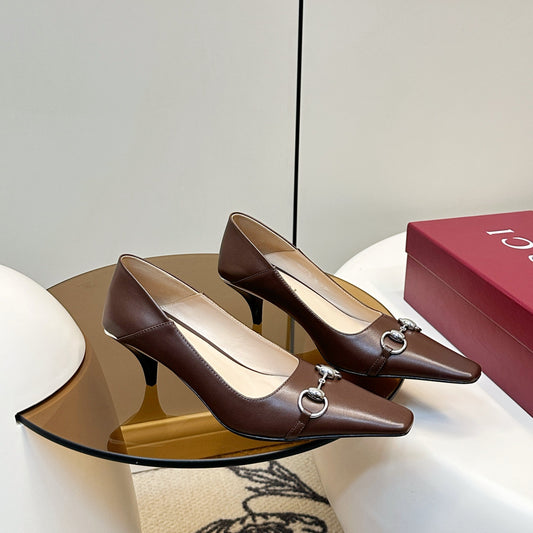 GG 26SS High Heels Pump Dark Brown Calfskin 645693