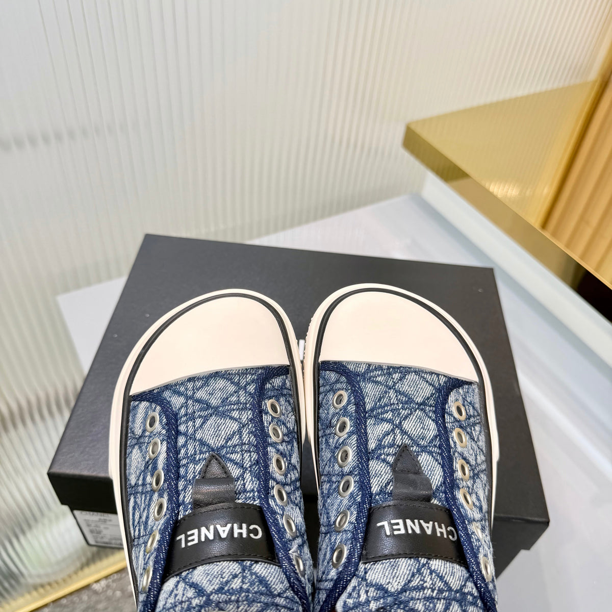 CC 26s Casual Sports Mules Dark Blue White Suede Cowhide 924002