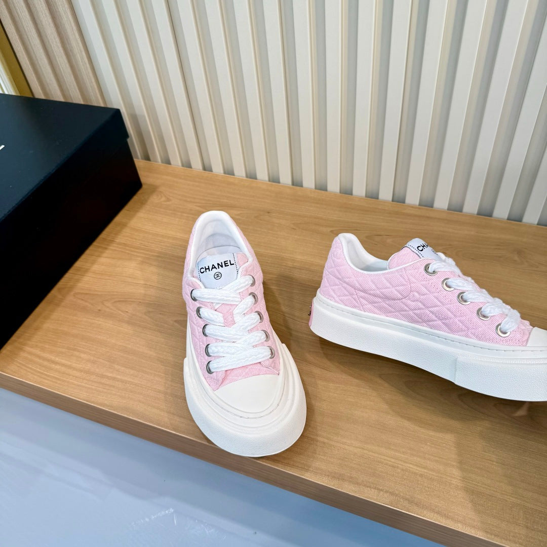 CC 26S Quilted Sneakers 3cm Pink Fabric 106064
