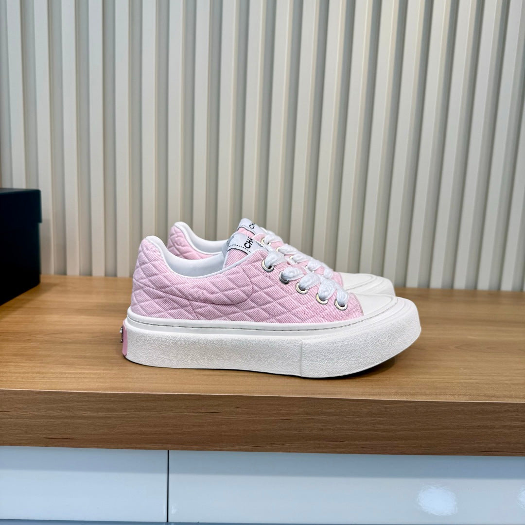 CC 26S Quilted Sneakers 3cm Pink Fabric 106064