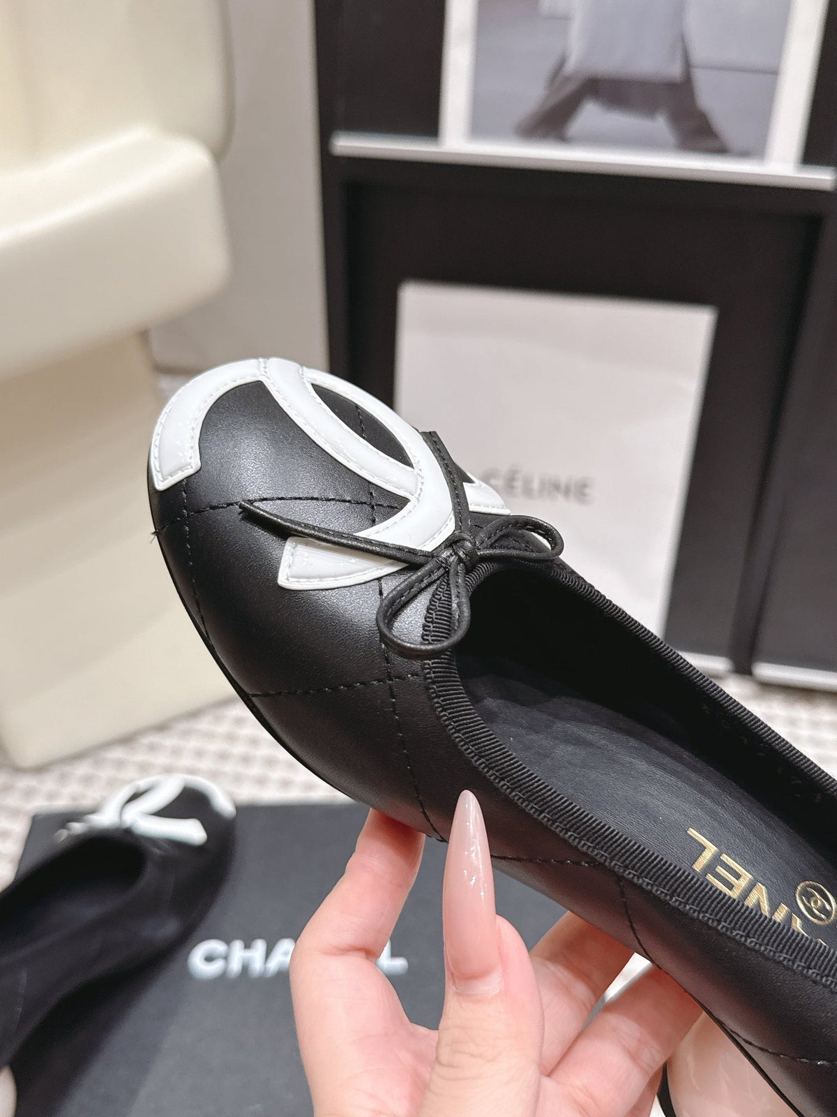 CC 26s Pearl High Heels 5.5cm Black Calfskin