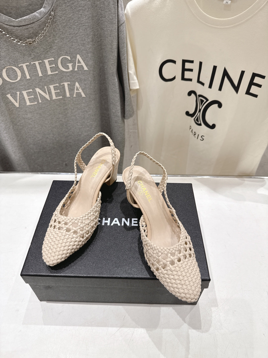CC 26s Slingback 6.5cm Beige Distinct Woven 888094
