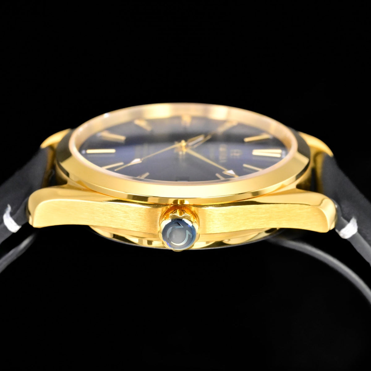 Omega Seamaster 150M Aqua Terra Observatory 39mm Blue Dial Gold Case
