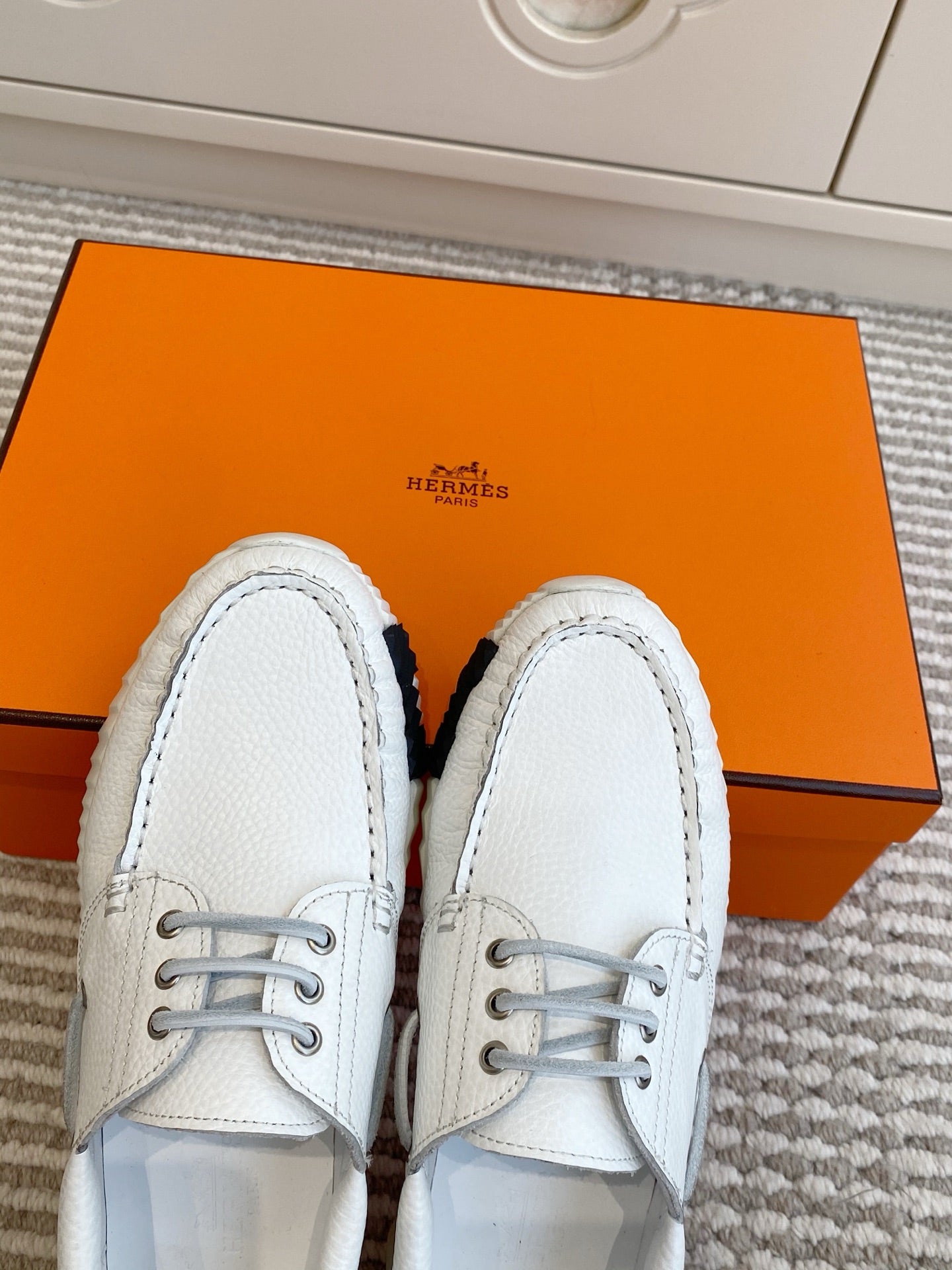 HM Ketch Sneakers White Grain Cowhide 776729