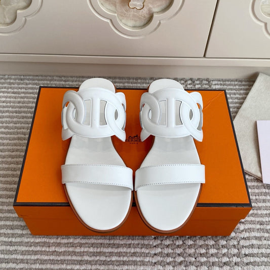 HM Lagune Sandal White Leather 776548