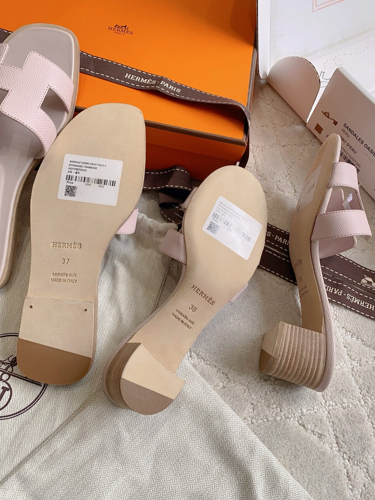 HM 26s Oran Sandal Silver Pink Espom Goatskin 724274