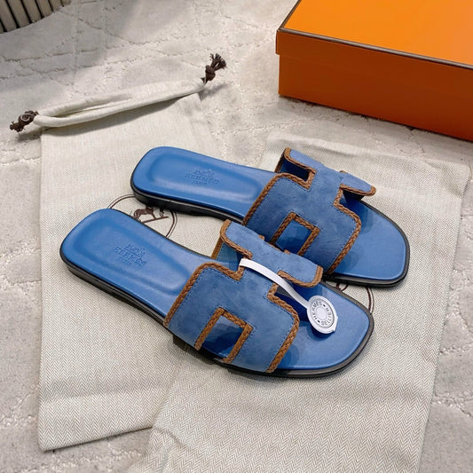 HM 26s Oran Sandal Blue Suede Goatskin 724348
