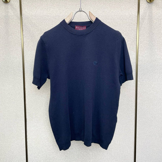 GC 2026 Men's Shirt Navy Blue Embroidered Silk Cotton 698847