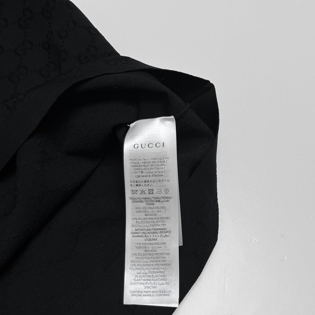 GG Jacquard Fabric T-shirt Black Cotton 394290