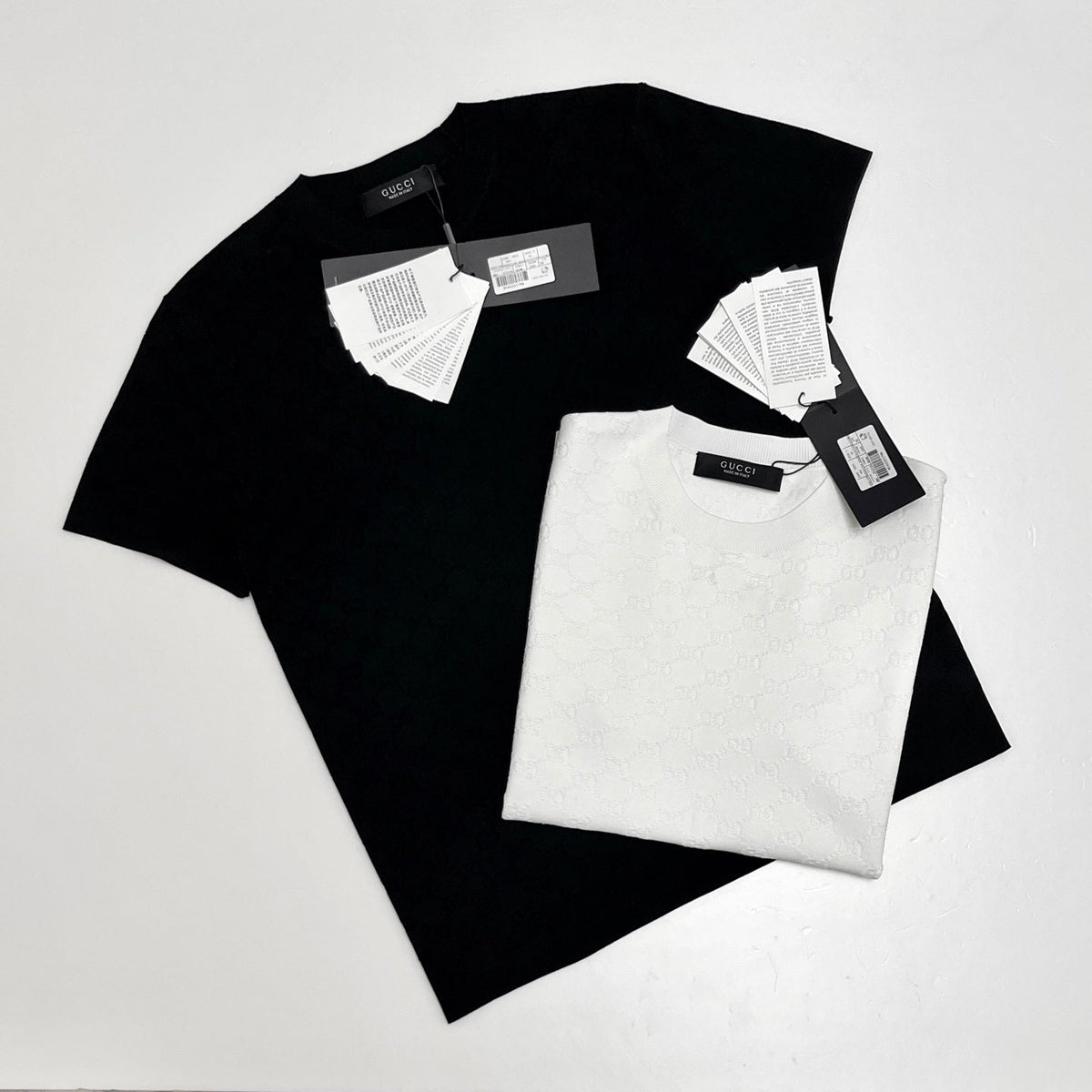 GG Jacquard Fabric T-shirt Black Cotton 394290