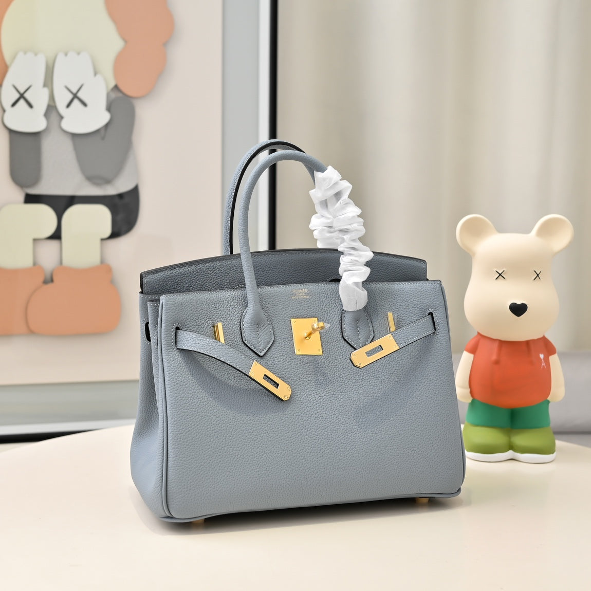HM Birkin Bleu Glacier Togo Leather GHW
