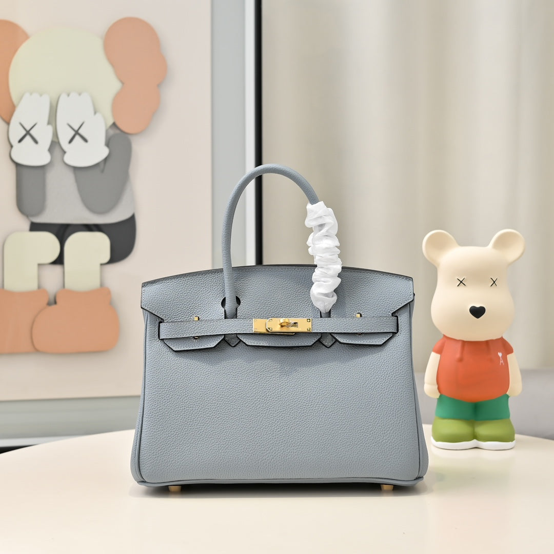HM Birkin Bleu Glacier Togo Leather GHW