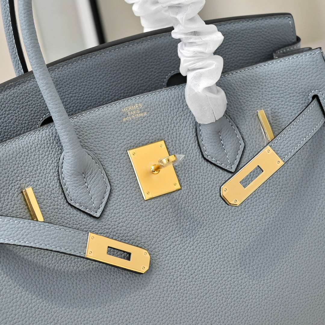 HM Birkin Bleu Glacier Togo Leather GHW