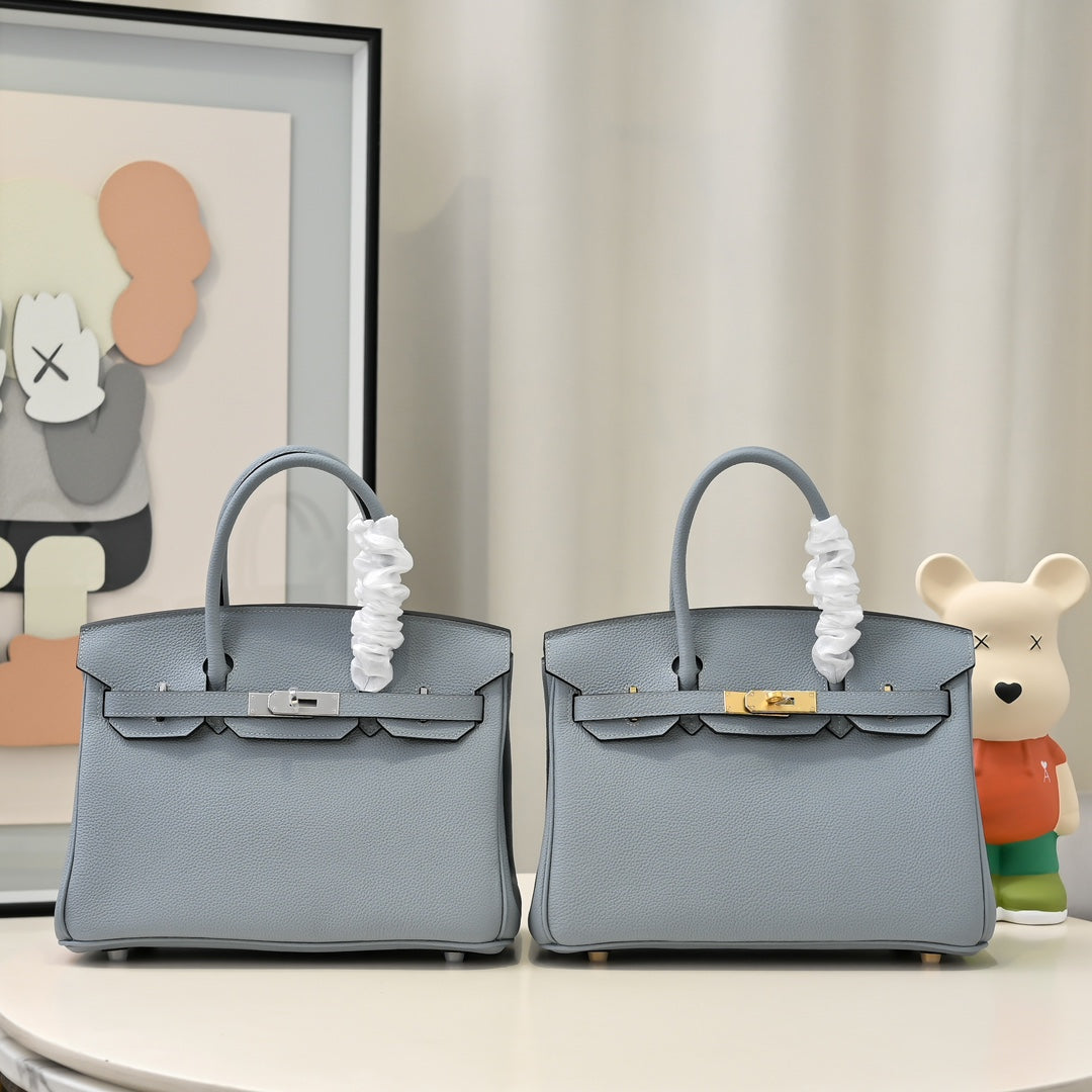 HM Birkin Bleu Glacier Togo Leather GHW