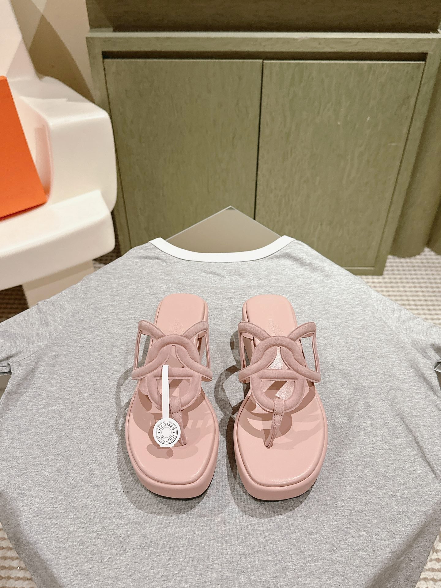 HM  Gipsy  Sandals 50mm Pink Sheepskin 484749