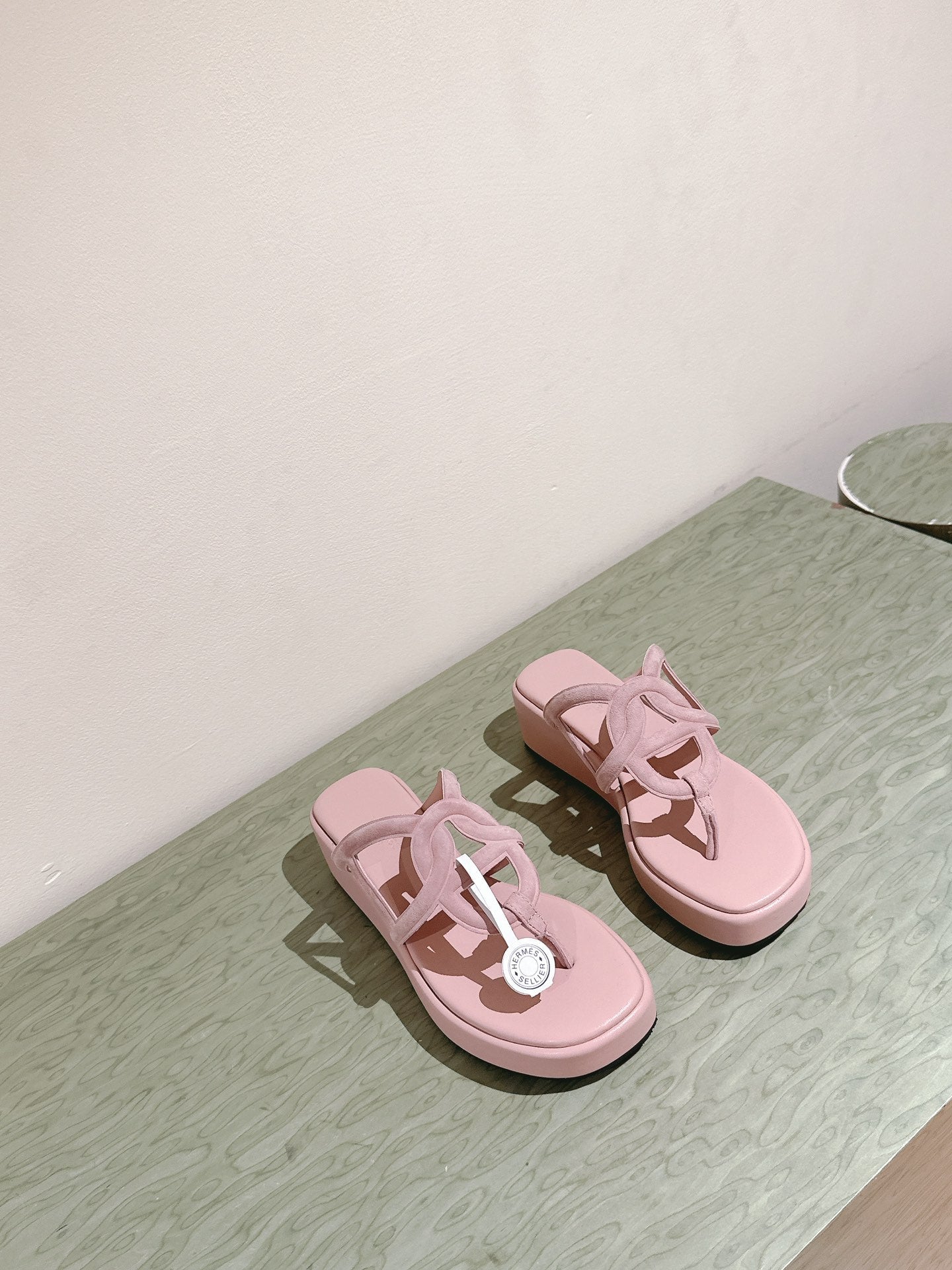 HM  Gipsy  Sandals 50mm Pink Sheepskin 484749