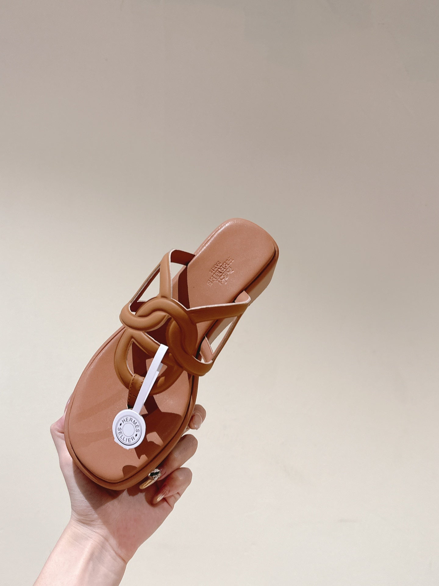 HM  Gipsy  Sandals 50mm Light muted browns Sheepskin 484752