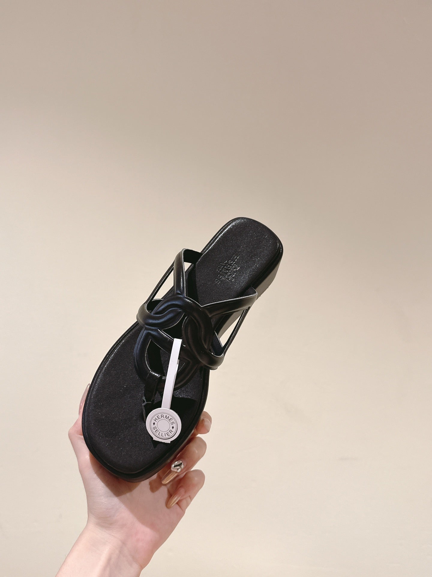 HM  Gipsy  Sandals 50mm Black Sheepskin 484753