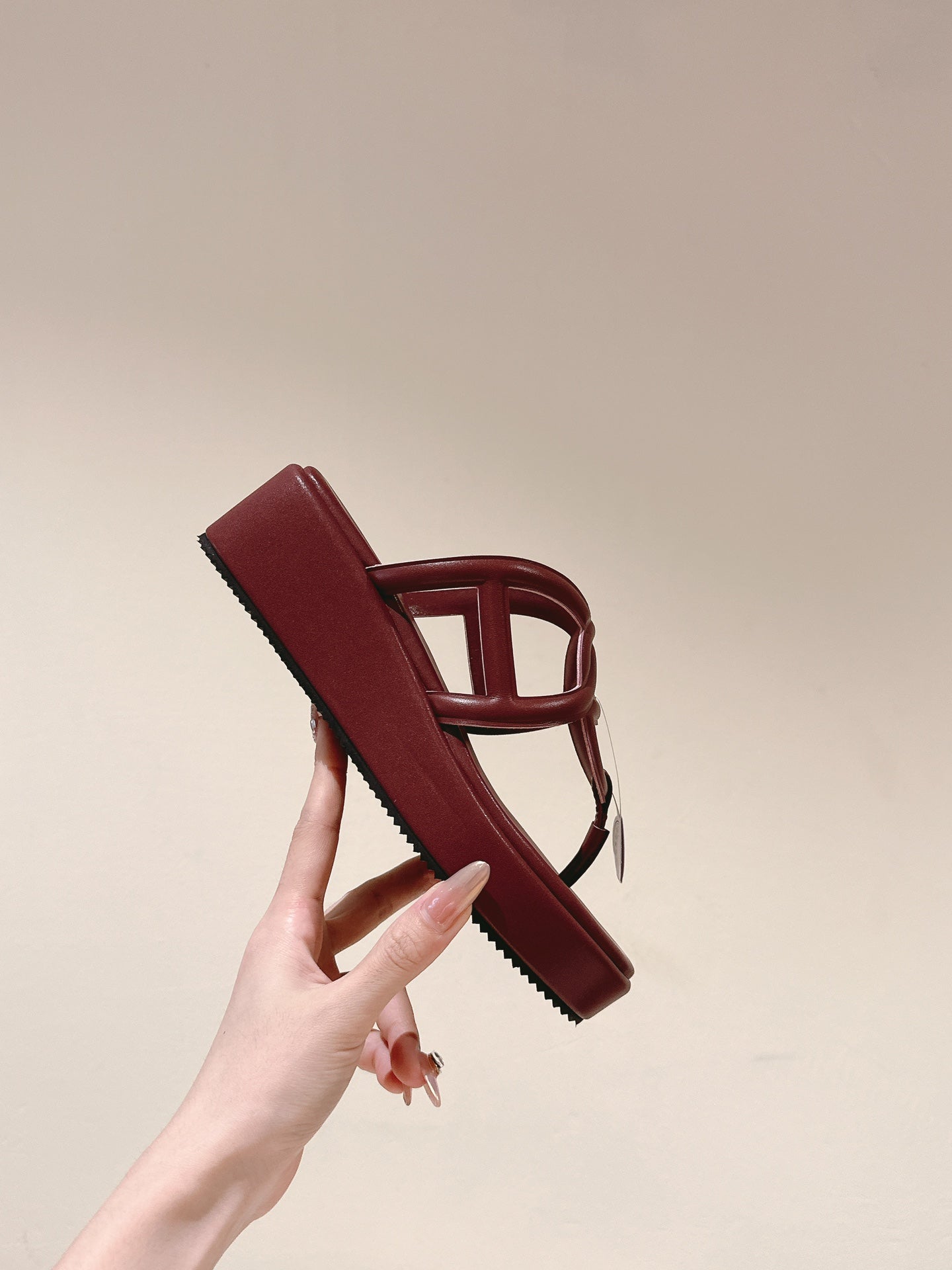 HM  Gipsy  Sandals 50mm Reddish-brown Sheepskin 484755